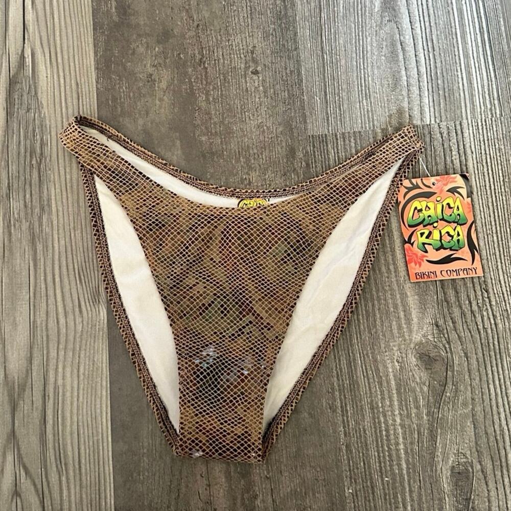 chica rica shiny snake skin bikini bottom